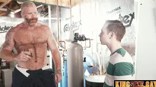 Hairy Bear in Uniform Barebacks Muscular Hunk