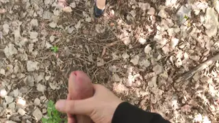 Blonde Beauty Rides Her Man on a Park Trail