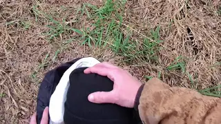 Curvy MILF Caught Outdoors Keeps Riding Her Man