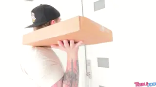 Tattooed Trans Woman Takes Delivery Guy Bareback