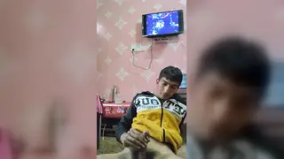 Slender Indian Teen Strokes His Oiled Body in Solo Session