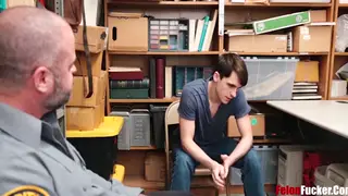 Uniformed Officer Spanks and Face-Fucks a Young Thief