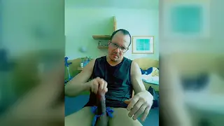 Muscular European Hunk Strokes Uncut Cock to Squirt