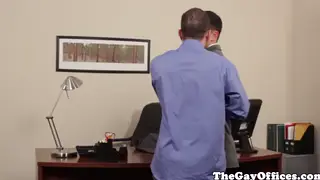 Muscular Coworkers Suck and Fuck in Office Uniforms