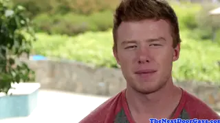 Redheaded Muscle Stud Strokes Himself Outdoors