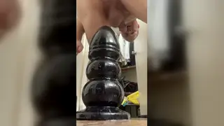 Mature Daddy Stretches His Hole Wide with a Massive Dildo