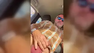 Hairy Bear Rides Hard in a Parked Car
