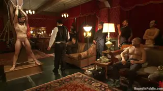 Mature Men Flood a Leather Club in a Bondage Orgy