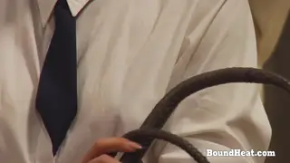 Bound Lesbian Slave Endures Whipping and Oral Worship From Her Mistress