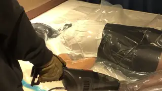Asian Femdom Locks Teen in Vacuum Bag