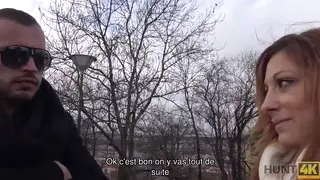 Redhead Performs Oral Sex While Husband Observes Outdoors