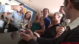 Blonde Teen Rides Two Cocks in Wild Orgy