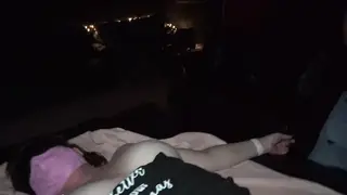 Redhead MILF Squirt Explodes During Public Threesome