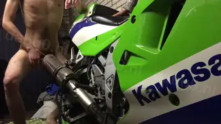 European Amateur Uses Machine on Motorcycle Exhaust