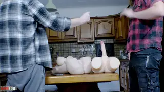 Redhead Latina MILF Leads a Wild FFM Threesome