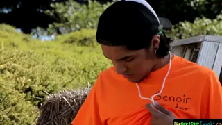 Teen in Uniform Sucks and Gets Taken Outdoors
