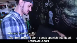 Muscular Latino Hunk Sucks Fat Uncut Cock POV