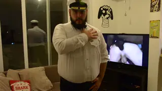 Hairy Bear Strokes Hard on Break at the Club