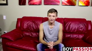 Blonde Twink Shows Off Uncut Cock in Casting Solo