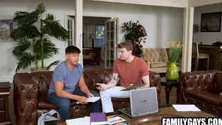 Stepdad Leads a Threesome With His Stepson and a Friend