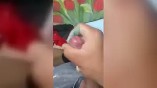 Guy Finishes on His Chest After a Slow Stroke