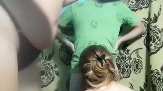 Latina MILF Gives Oral Pleasure in Threesome