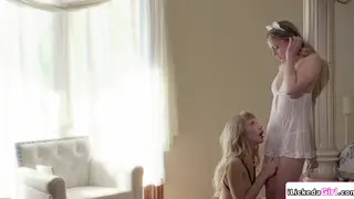 Petite Blonde Submits to Lesbian Dominatrix in 69
