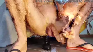 Hairy Bear Receives POV Blowjob and Toy Play from Partner