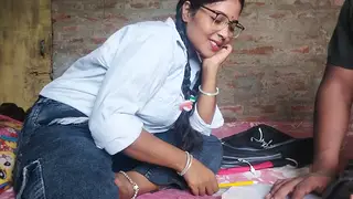 Indian Tutor Guides Her Partner Through Doggystyle and Missionary