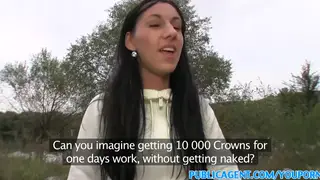 Brunette Stranger Takes a POV Blowjob and Outdoor Cumshot