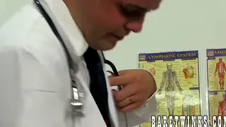 Blond Twink Takes Bareback From Uniformed Doctor