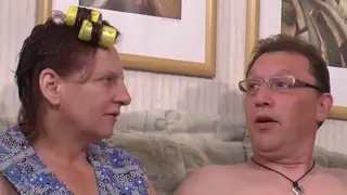 Two Mature Europeans Share Hard Cock in FFM Threesome