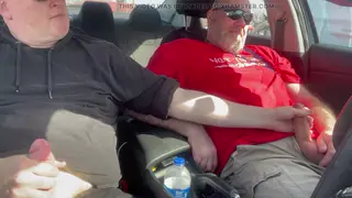 Mature Hairy Bears Share Handjob in Parked Car