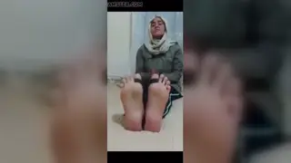 Arab Woman Teases With Feet and Footjob