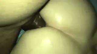Ebony Squirter Takes a BBC Creampie Deep in Her Ass