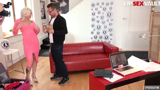 Blonde European MILF Squirts Intensely During First Casting Audition