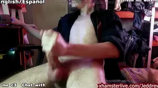 Latino Teen Strokes Oiled Cock to Massive Slow-Motion Cumshot