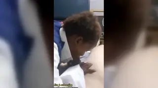 Petite Ebony Teen Sucks Older White Boyfriend
