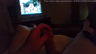 Solo Guy Strokes to Climax While Watching Bisexual Content