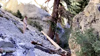 Petite Redhead Trans Babe Cums Outdoors