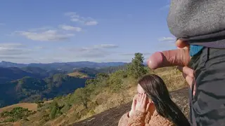 Tour Guide Handles Two Cocks on a Mountain Trail