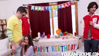 Petite Teen Gives Sloppy POV Blowjob in Freeuse Scene