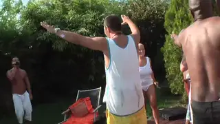 European Orgy Erupts Poolside with Multiple Partners