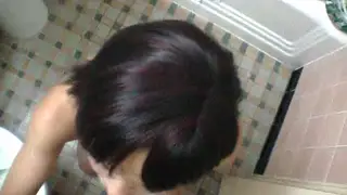 Petite Teen Swallows Load in Public Restroom