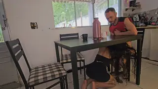Latina Wife's Friend Rides Him in the Kitchen