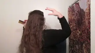 Glasses Girl Combs Long Strawberry Blonde Curls