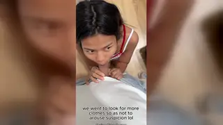 Thai Teen Swallows Cum After Fitting Room Blowjob