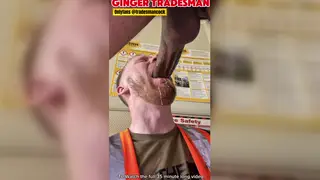 Redhead Tradesman Takes Massive Cock Deep at Work
