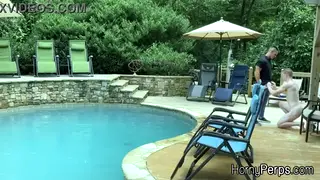 Security Guard Barebacks Trespasser Poolside After Rimming