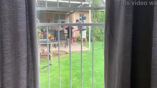 Backyard Neighbors Caught in Missionary Creampie